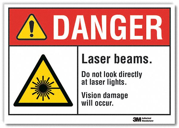  Laser Area Danger Reflective Label: Reflective Sheeting, Adhesive Sign Mounting, Engineer Grade