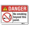 Danger: No Smoking Beyond This Point. Signs