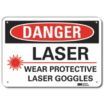 Danger: Laser Wear Protective Laser Goggles Signs