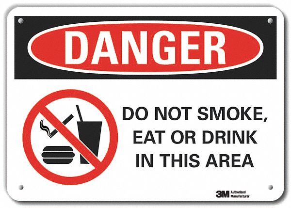 Reflective  No Smoking Danger Sign: Aluminum, Mounting Holes Sign Mounting, Engineer Grade