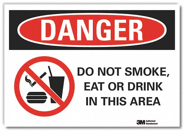  No Smoking Danger Reflective Label: Reflective Sheeting, Adhesive Sign Mounting, Engineer Grade