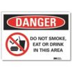 Danger: Do Not Smoke, Eat Or Drink In This Area Signs
