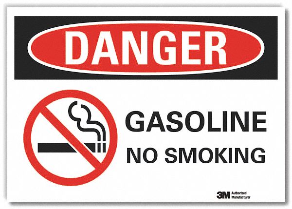  Gasoline Danger Reflective Label: Reflective Sheeting, Adhesive Sign Mounting, Engineer Grade