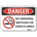 Danger: No Smoking No Matches No Open Flames Signs