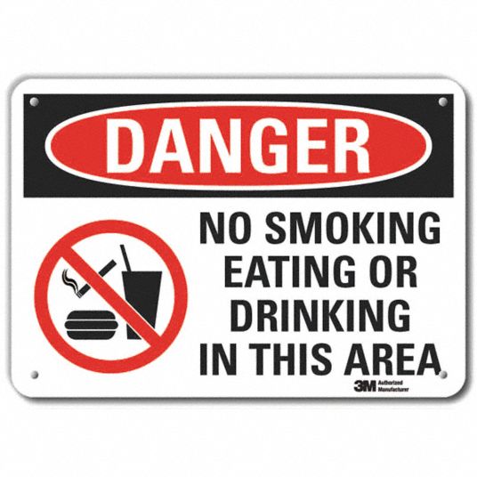 Aluminum, Mounting Holes Sign Mounting, Reflective No Smoking Danger ...