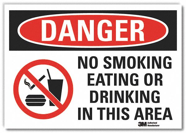  No Smoking Danger Reflective Label: Reflective Sheeting, Adhesive Sign Mounting, Engineer Grade