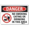 Danger: No Smoking Eating Drinking In This Area Signs