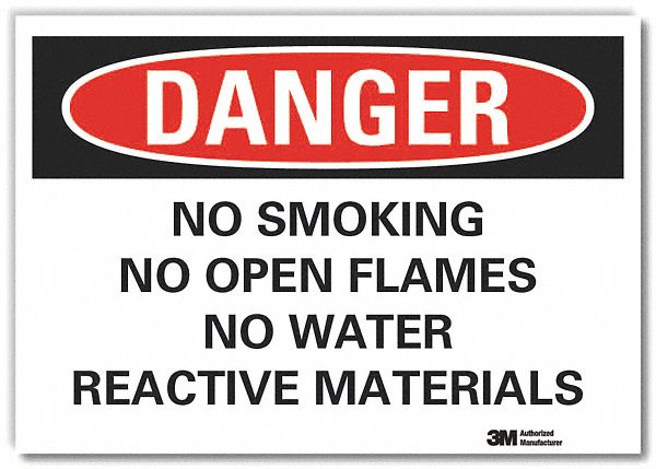  No Smoking Danger Reflective Label: Reflective Sheeting, Adhesive Sign Mounting, Engineer Grade