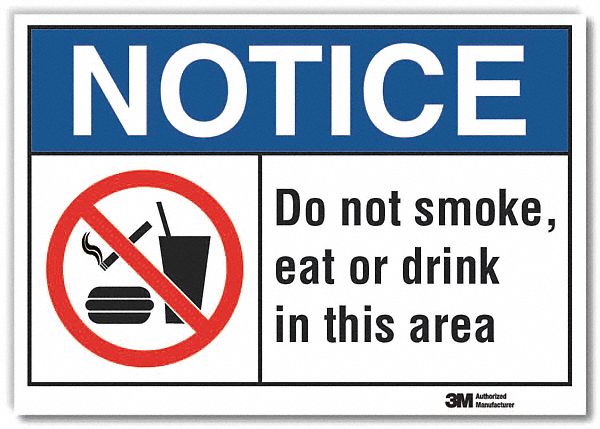  No Smoking Notice Reflective Label: Reflective Sheeting, Adhesive Sign Mounting, Engineer Grade