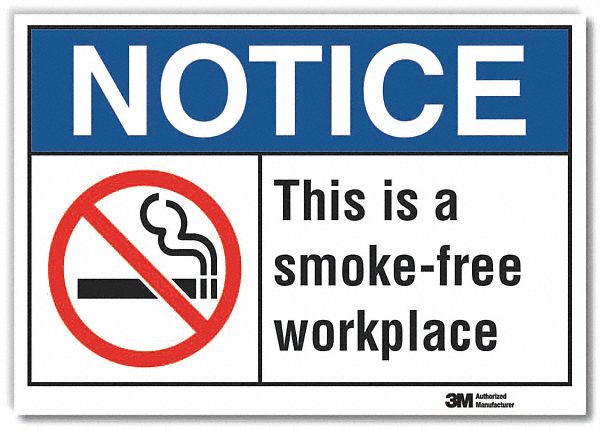  No Smoking Notice Reflective Label: Reflective Sheeting, Adhesive Sign Mounting, Engineer Grade