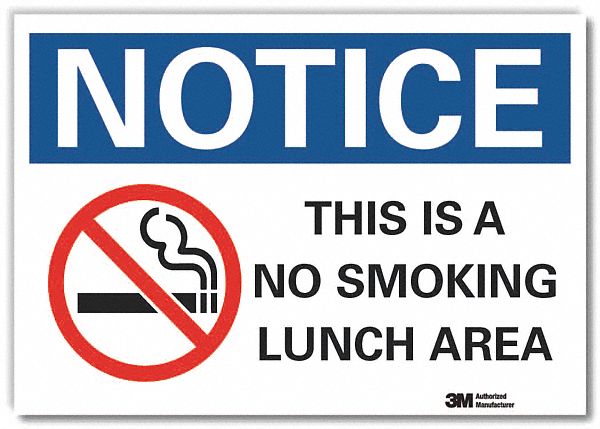  No Smoking Notice Reflective Label: Reflective Sheeting, Adhesive Sign Mounting, Engineer Grade