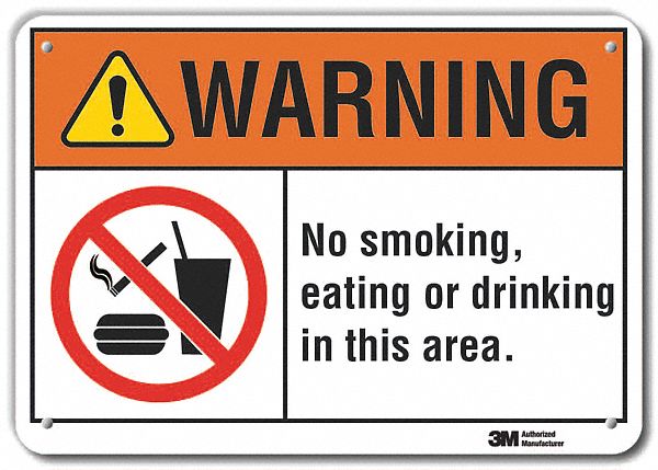 Reflective  No Smoking Warning Sign: Aluminum, Mounting Holes Sign Mounting, Engineer Grade