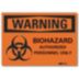 Warning: Biohazard Authorized Personnel Only Signs
