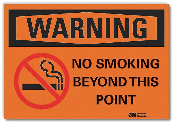 Warning Sign: Non-PVC Polymer, Adhesive Sign Mounting, 7 in x 10 in Nominal Sign Size
