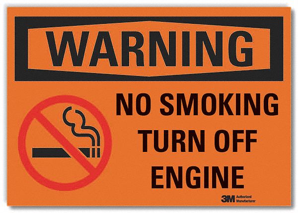 Warning Sign: Non-PVC Polymer, Adhesive Sign Mounting, 7 in x 10 in Nominal Sign Size