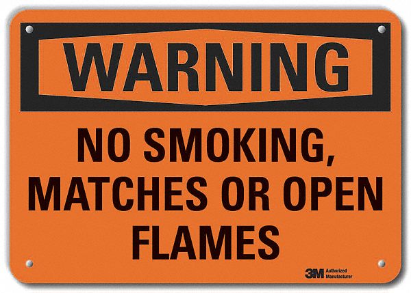 Reflective  No Smoking Warning Sign: Aluminum, Mounting Holes Sign Mounting, Engineer Grade