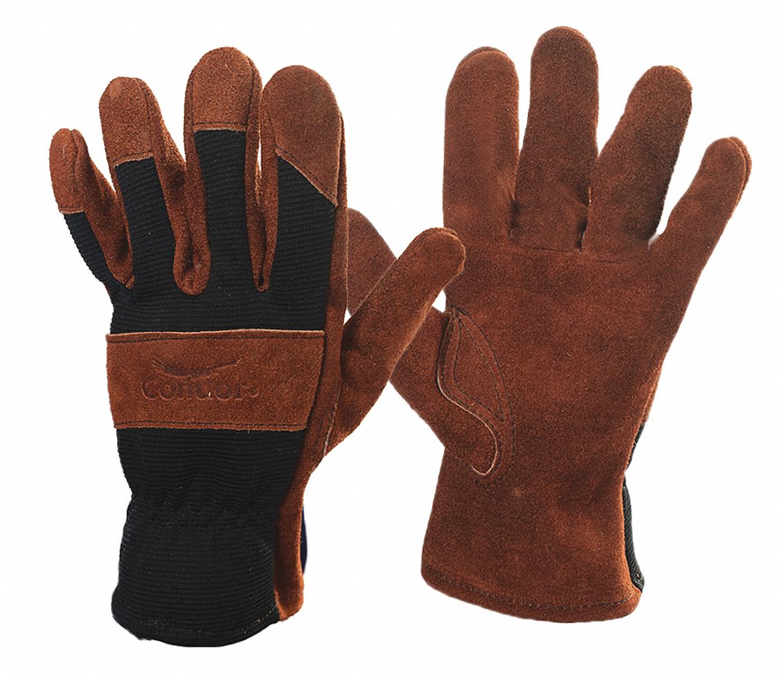brown leather gloves