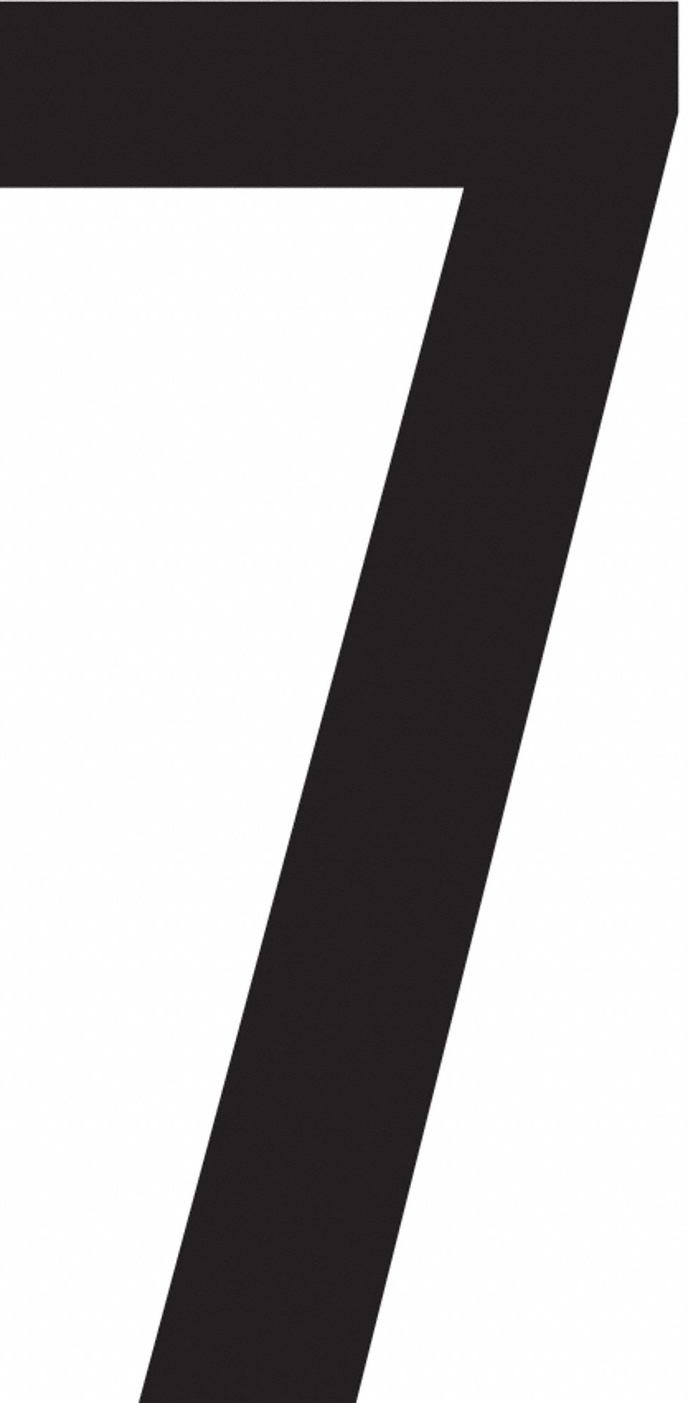 Number Label: 3 1/2 in Character Ht, Indoor/Outdoor, Non-Reflective, Black, 7, 50 Pieces, 50 PK