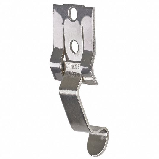 Spring Clip Arm: Spring Clip, 1 in Wd, 2 21/64 in Ht, Stainless Steel