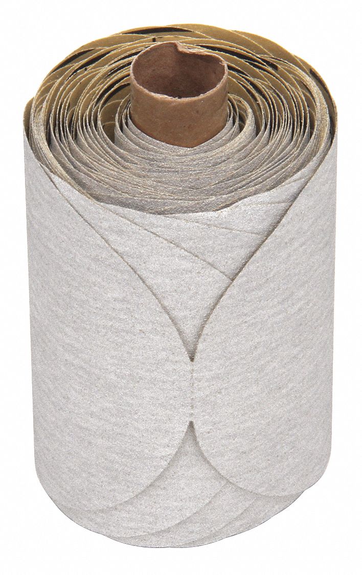 PSA Sanding Disc Roll: 5 in Dia, Non-Vacuum, Silicon Carbide, 120 Grit, A Wt Paper, 426U, 120, A