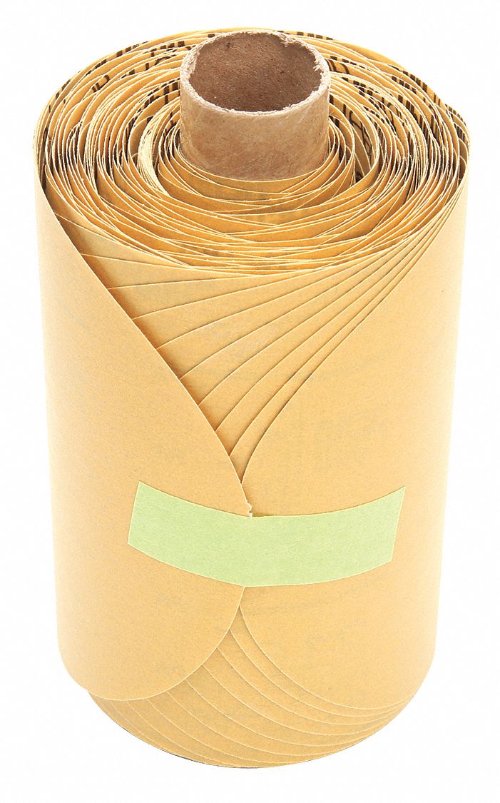 PSA Sanding Disc Roll: 5 in Dia, Non-Vacuum, Aluminum Oxide, P600 Grit, A Wt Paper, 216U, P600, A