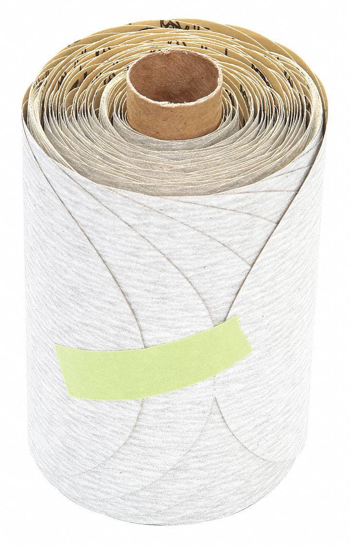PSA Sanding Disc Roll: 5 in Dia, Non-Vacuum, Silicon Carbide, 240 Grit, A Wt Paper, 426U, 240, A