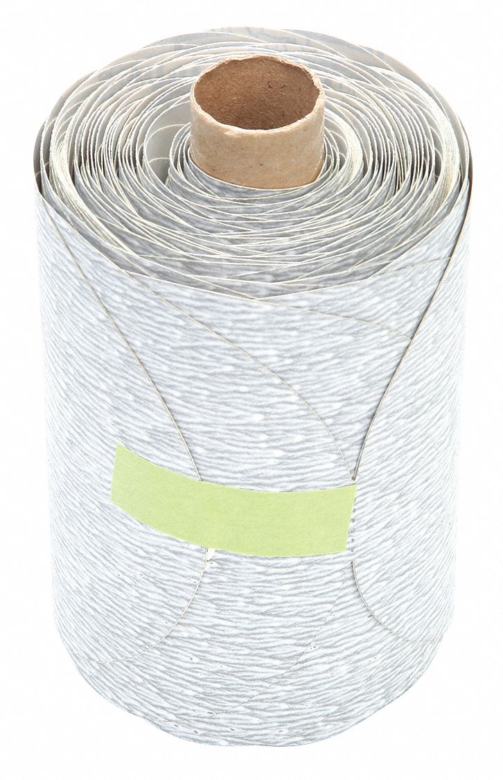 PSA Sanding Disc Roll: 5 in Dia, Non-Vacuum, Silicon Carbide, 400 Grit, A Wt Paper, 426U, 400, A