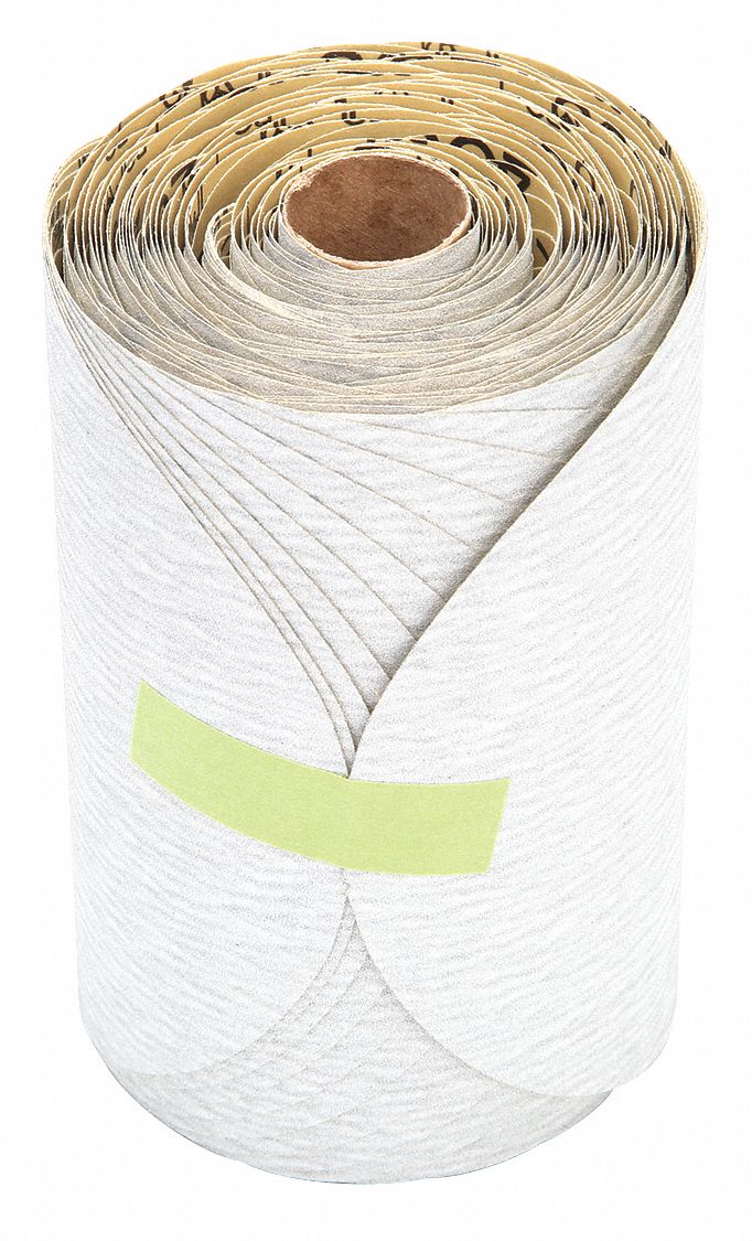 PSA Sanding Disc Roll: 6 in Dia, Non-Vacuum, Silicon Carbide, 220 Grit, A Wt Paper, 426U, 220, A