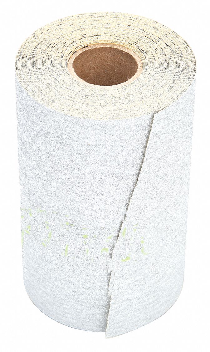 Sandpaper Roll: 4 1/2 in W x 30 ft L, Silicon Carbide, 120 Grit, A Wt Paper, PSA, 426U