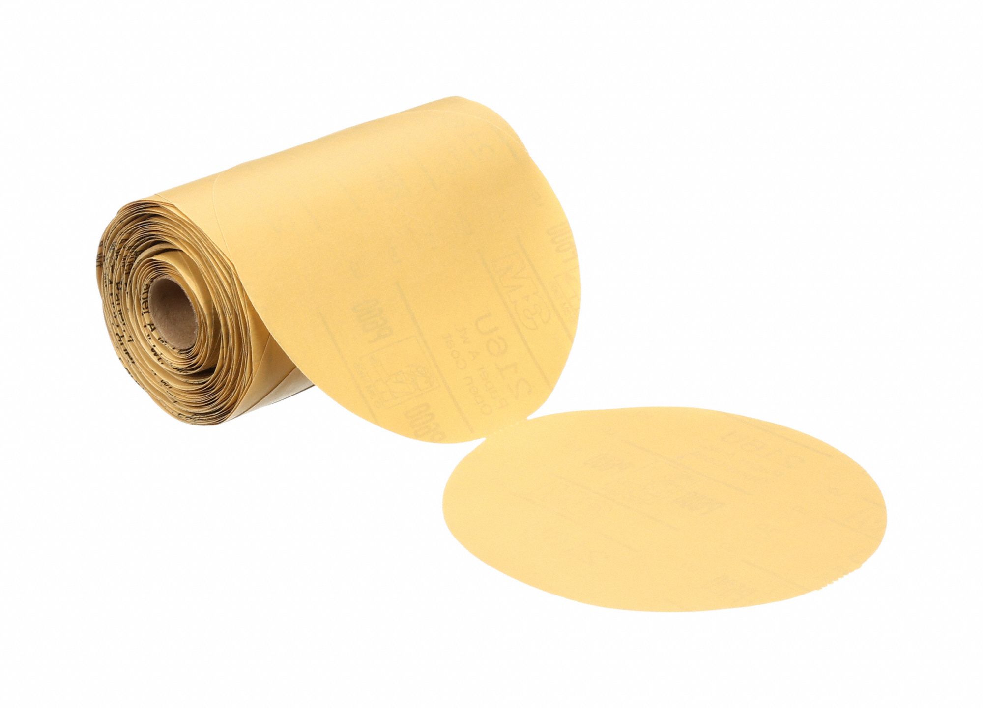 PSA Sanding Disc Roll: 6 in Dia, Non-Vacuum, Aluminum Oxide, P100 Grit, A Wt Paper, 216U, P100, A