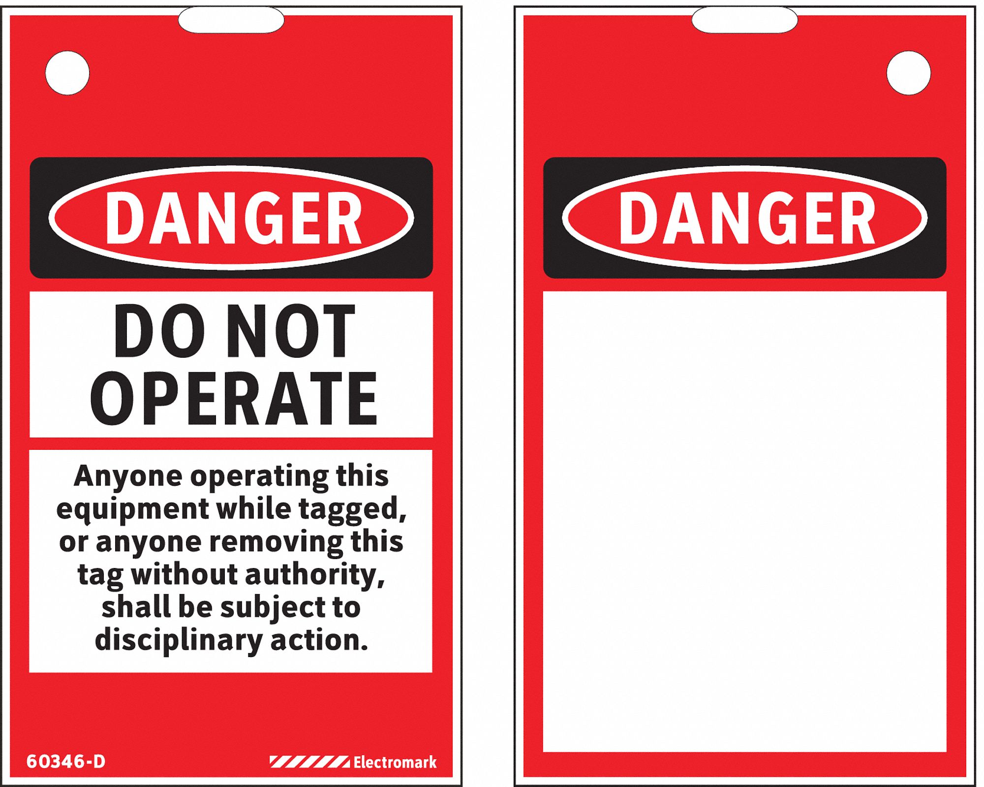 Lockout Tag: Danger, DANGER, Polyester, Write-On Surface, English, Danger, Tag, Plastic