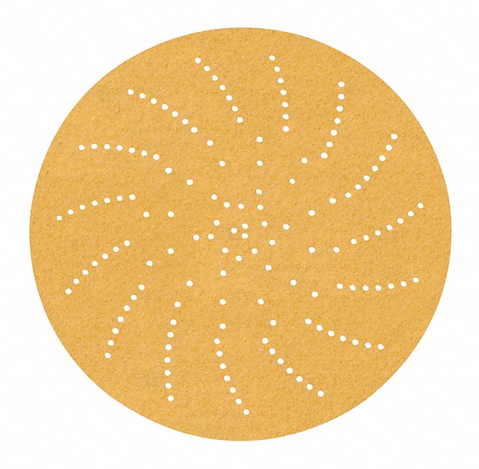 Hook-and-Loop Sanding Disc: 5 in Dia, Non-Vacuum, Aluminum Oxide, P600 Grit, A Wt Paper, 216U