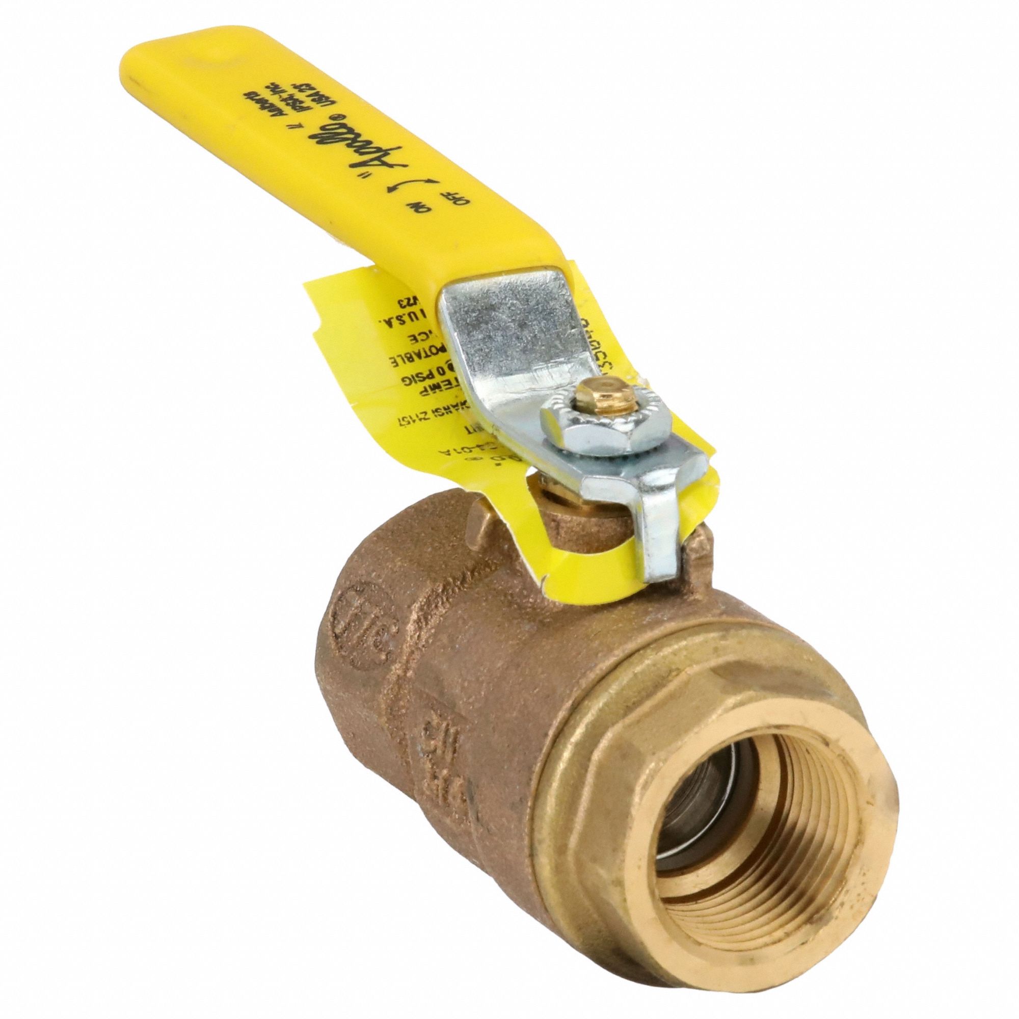 Manual Two-Way Ball Valve: 3/4 in, Bronze, Straight, FNPT x FNPT, 600 psi Max. Pressure (CWP)