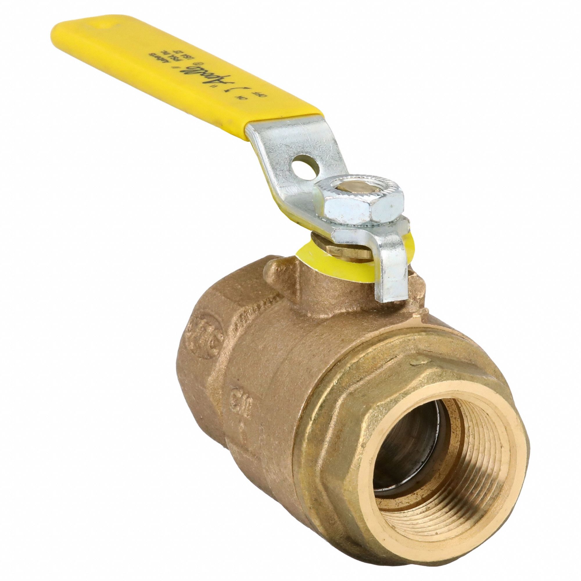 Manual Two-Way Ball Valve: 1 in, Bronze, Straight, FNPT x FNPT, 600 psi Max. Pressure (CWP)