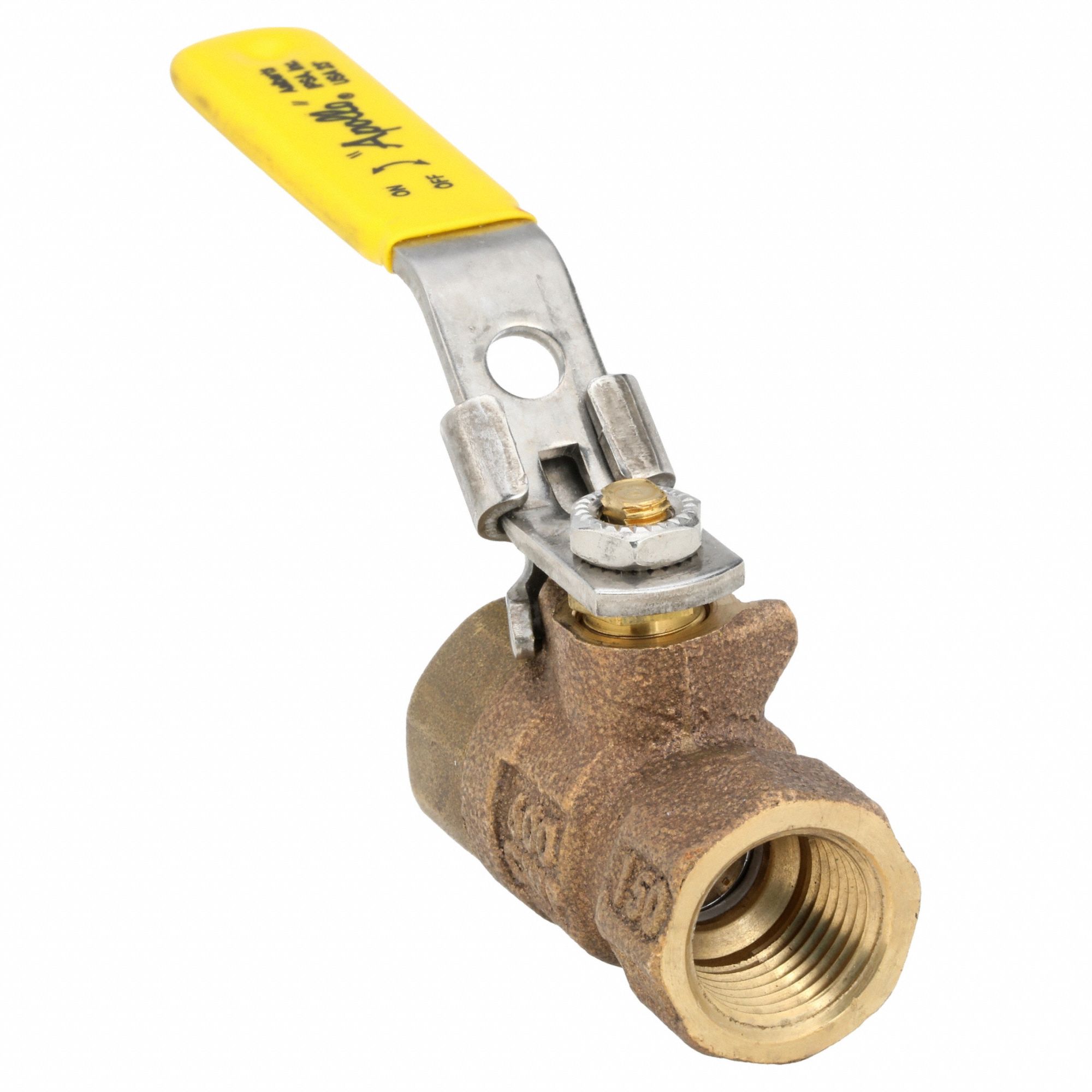 Manual Two-Way Ball Valve: 1/2 in, Bronze, Straight, FNPT x FNPT, 600 psi Max. Pressure (CWP)