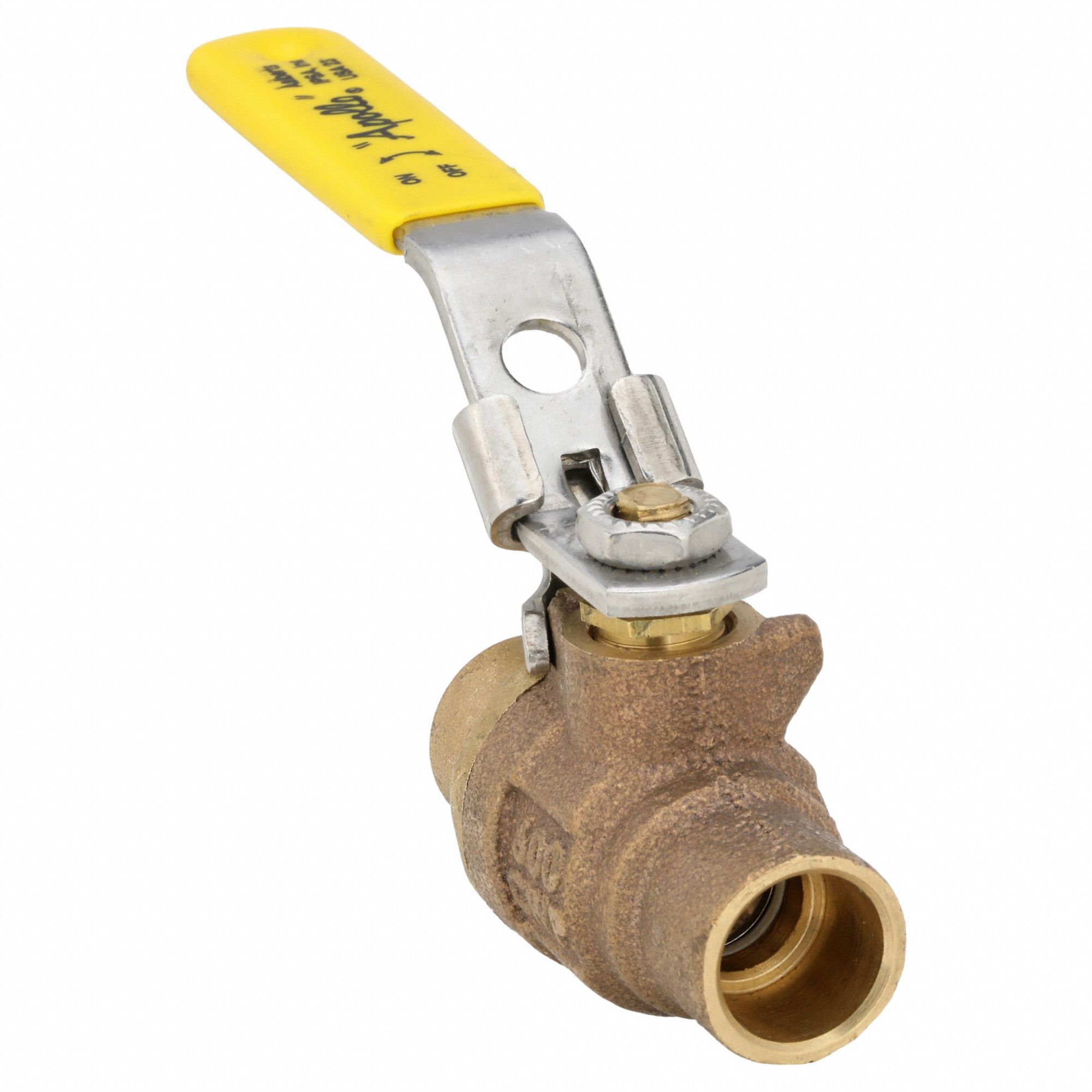 Manual Two-Way Ball Valve: 1/2 in, Bronze, Straight, Sweat x Sweat, Full Port, Two-Piece