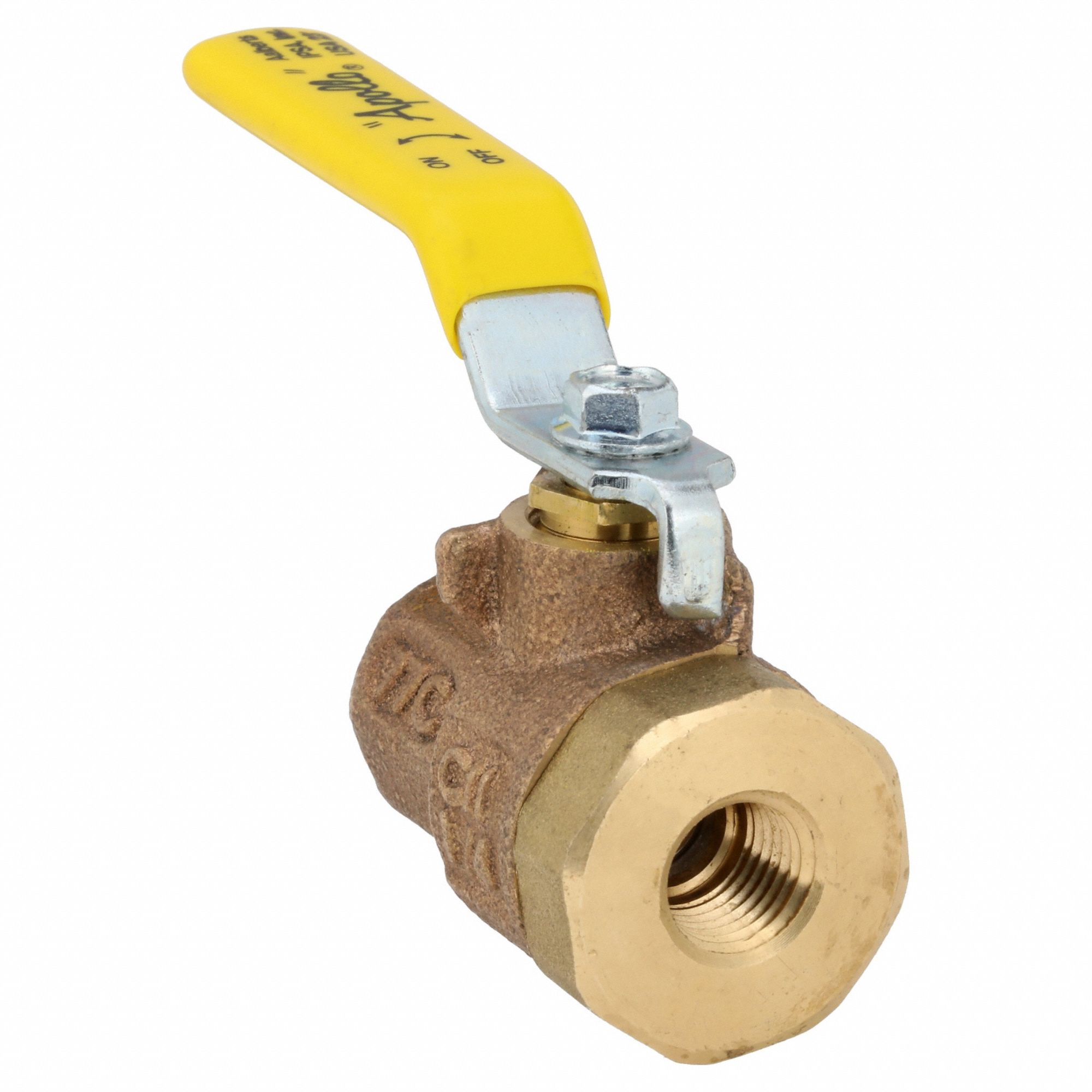 Manual Two-Way Ball Valve: 1/4 in, Bronze, Straight, FNPT x FNPT, 600 psi Max. Pressure (CWP)