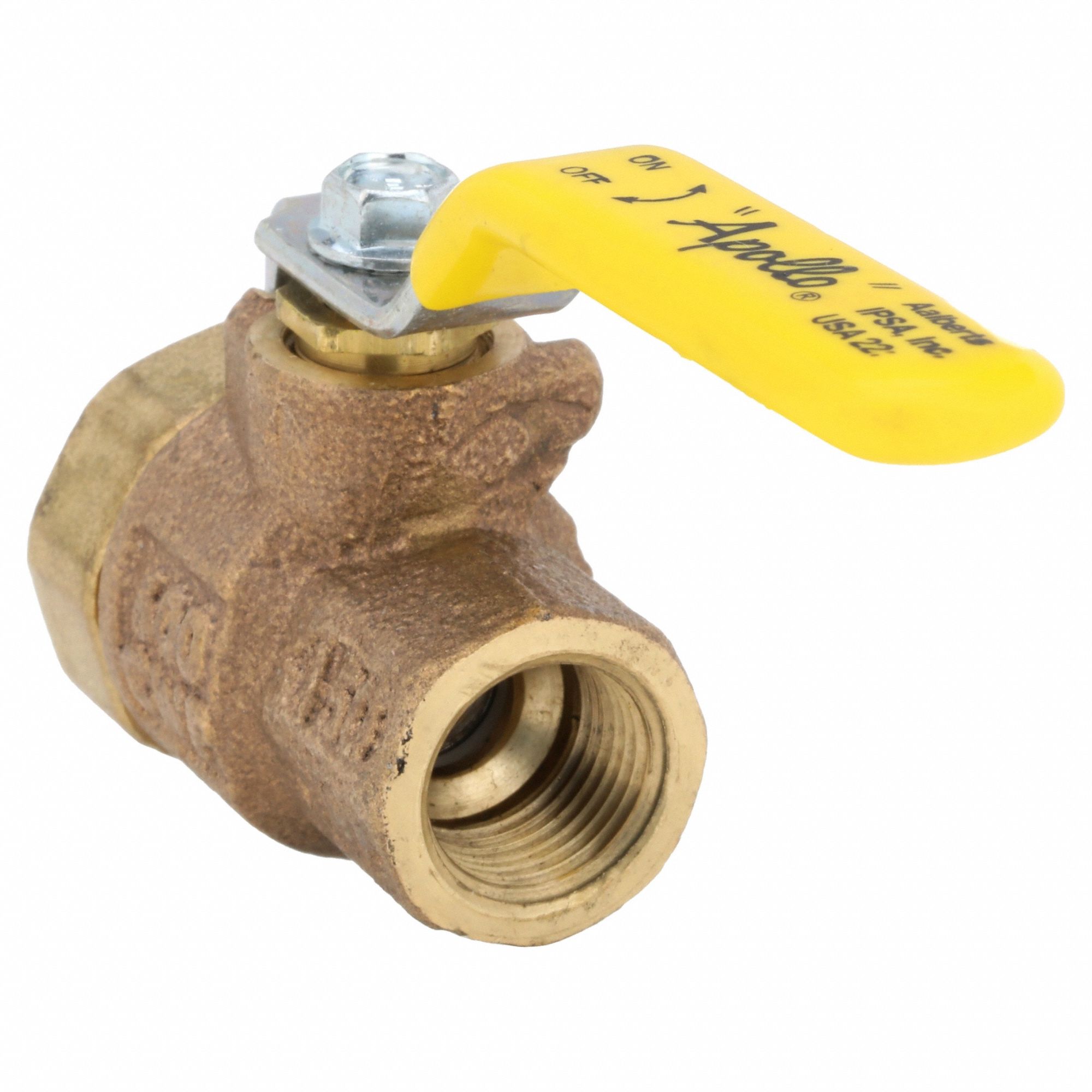 Manual Two-Way Ball Valve: 3/8 in, Bronze, Straight, FNPT x FNPT, 600 psi Max. Pressure (CWP)