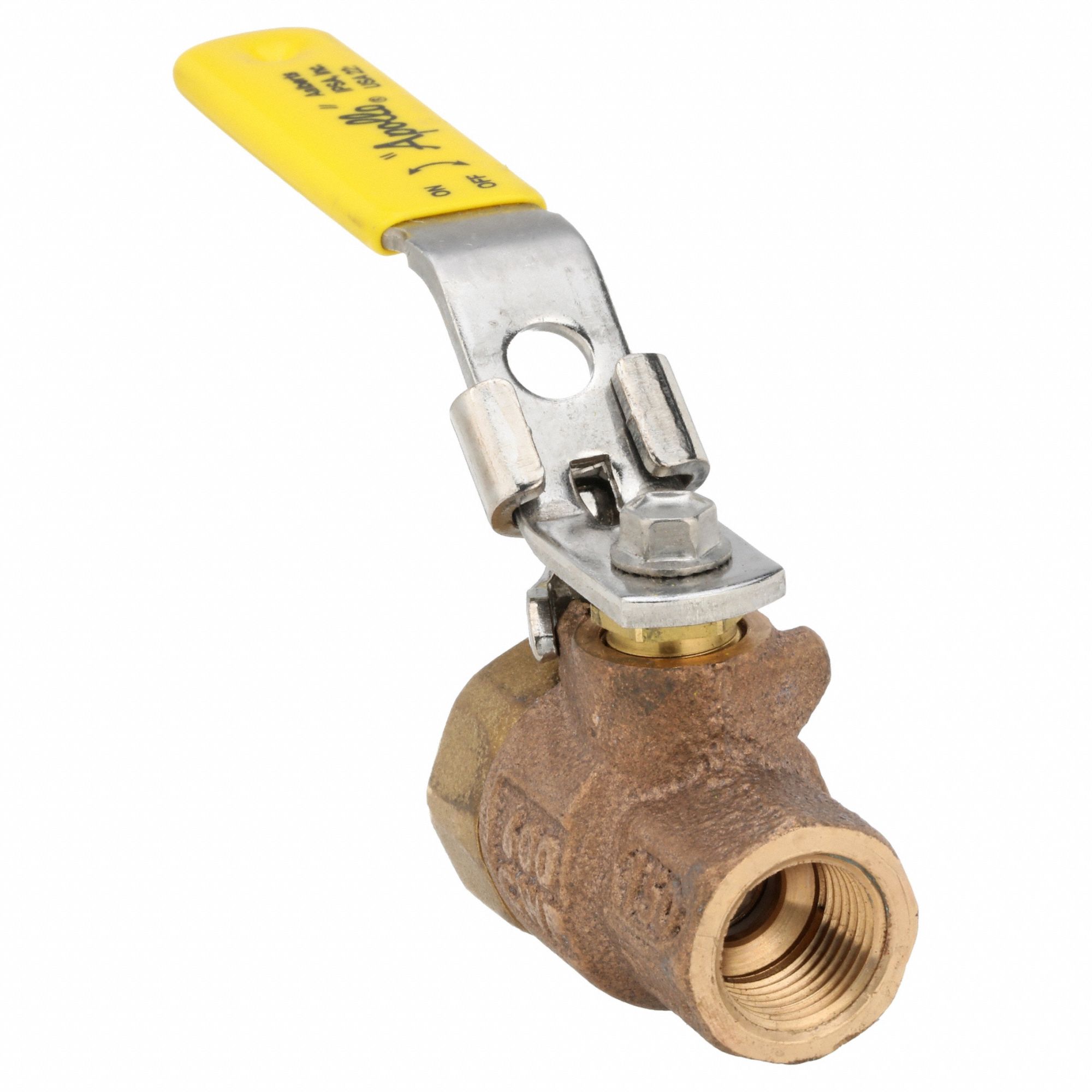 Manual Two-Way Ball Valve: 3/8 in, Bronze, Straight, FNPT x FNPT, 600 psi Max. Pressure (CWP)