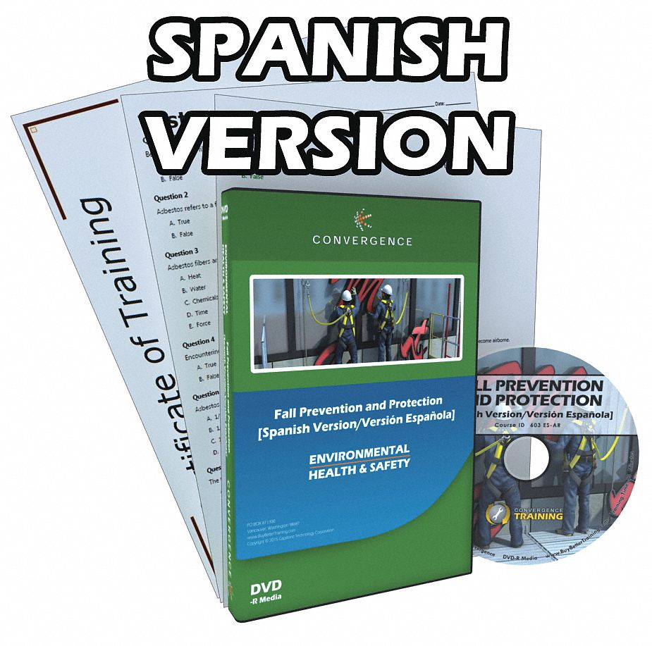 Safety Training Program, DVD, Fall Prevention and Protection, Spanish
