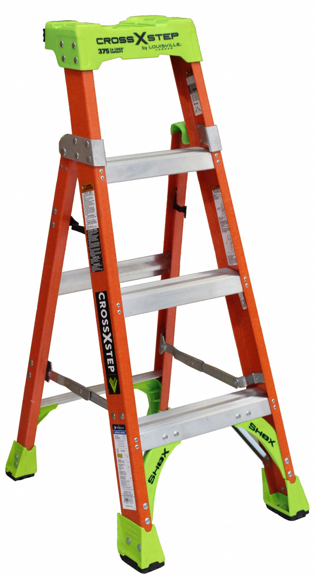 LOUISVILLE, Fiberglass, 300 lb Load Capacity, Stepladder - 48XL12 ...