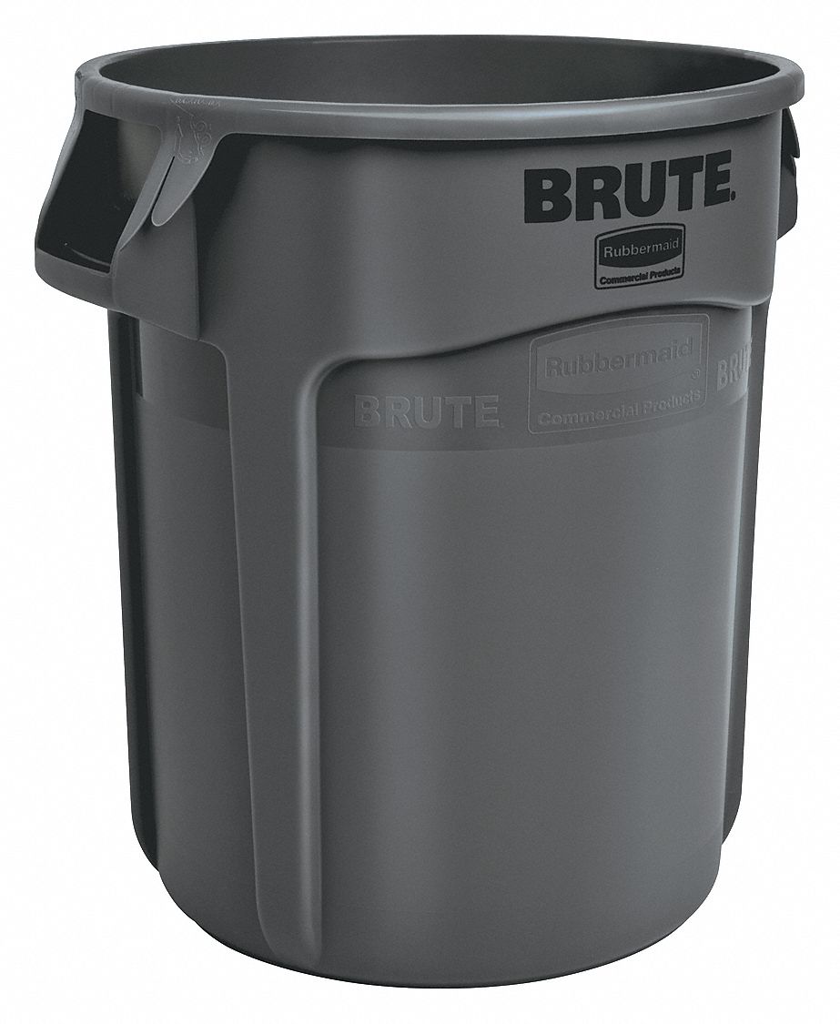 TRASH CAN, BRUTE, ROUND, BLACK, 10 GALLON CAPACITY, 17 IN OVERALL H