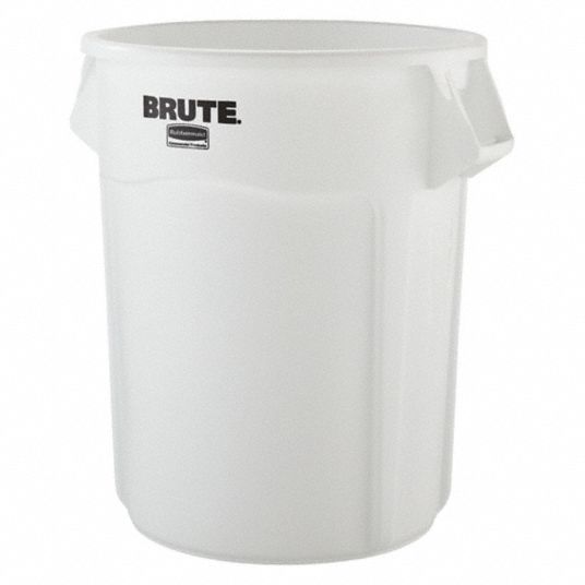 Rubbermaid BRUTE 55 Gallon Blue Round Trash Can with Lid and Dolly