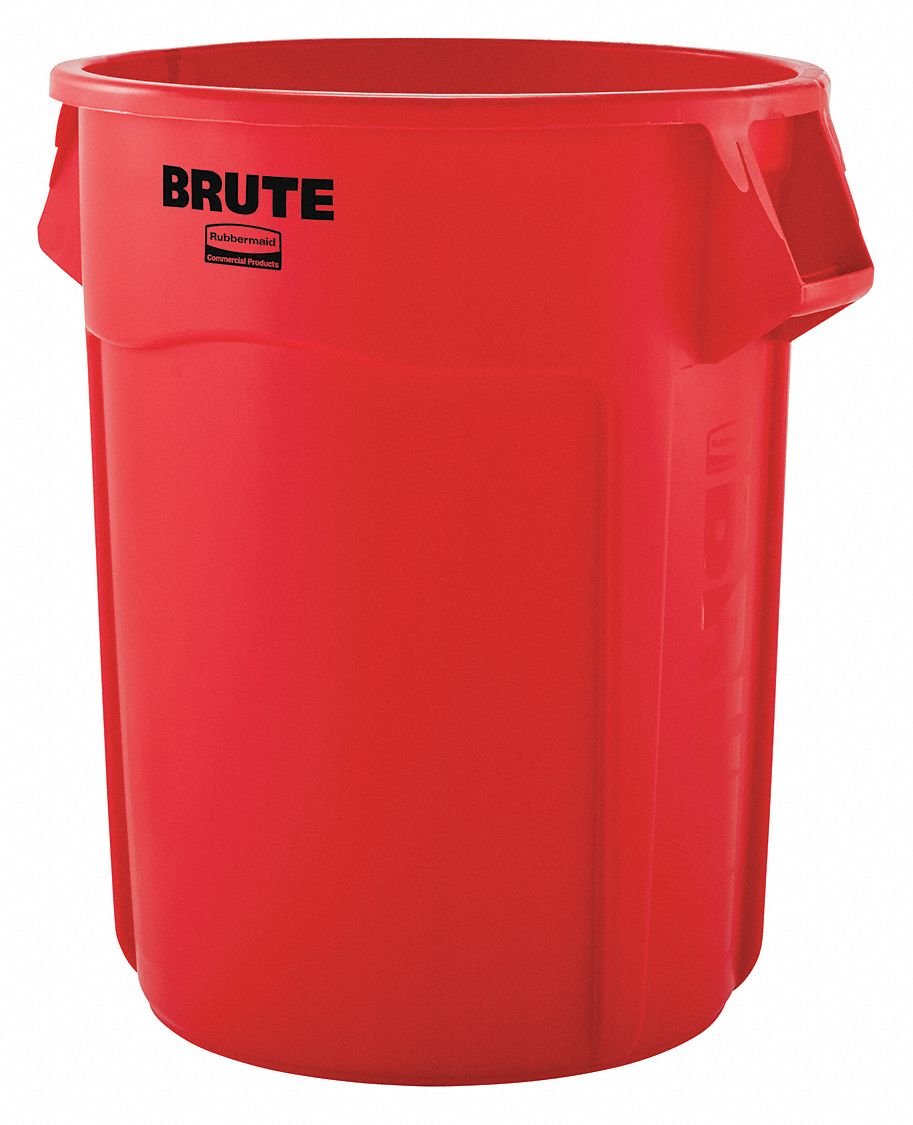 Rubbermaid FG265500GRAY Brute® 55 gal. Gray Round Plastic Trash Can 