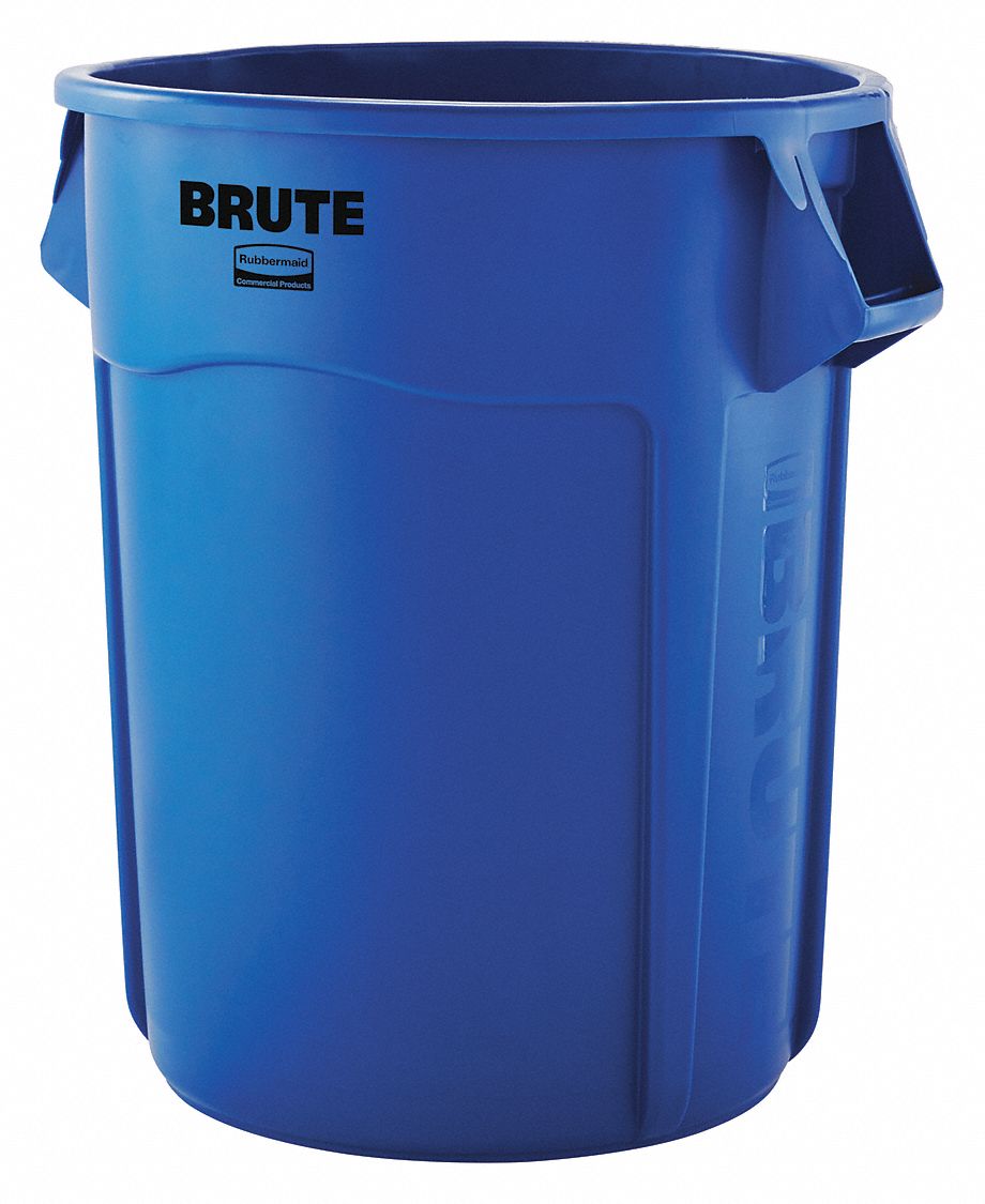 Rubbermaid Commercial Products 24-Gallons Blue Plastic Touchless Kitchen  Trash Can with Lid Indoor in the Trash Cans department at