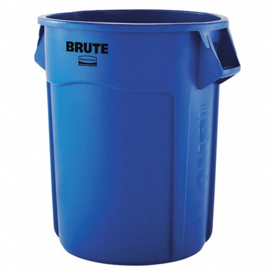 Rubbermaid Round Brute Container Plastic 55 Gal Yellow