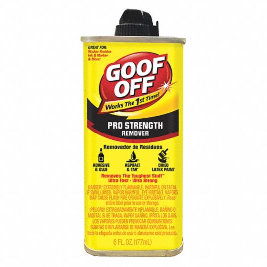 GOOF OFF Adhesive, Grease, Marker, Paint, Tar Remover, 6 oz, Non