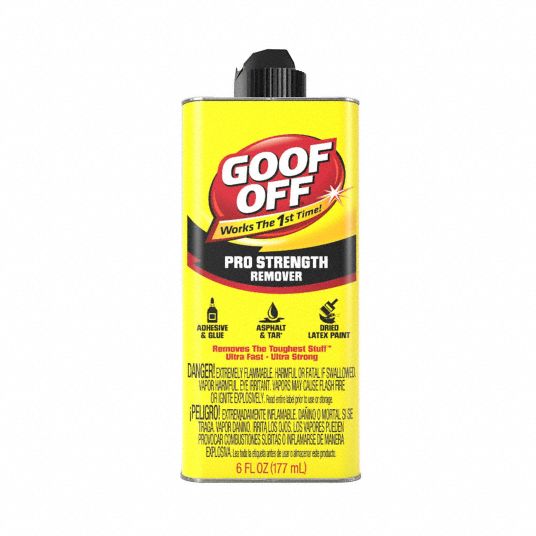 GOOF OFF, NonAerosol Can, 6 oz Container Size, Adhesive Remover