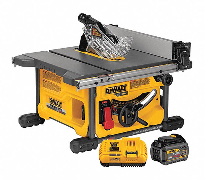 DEWALT TABLE SAW CORDLESS 60V DC 6 AH 2 TO 47 8 DIA 5800 RPM IN ARBOUR 29486 BLDDCS7485T1 DCS7485T1 Grainger Canada