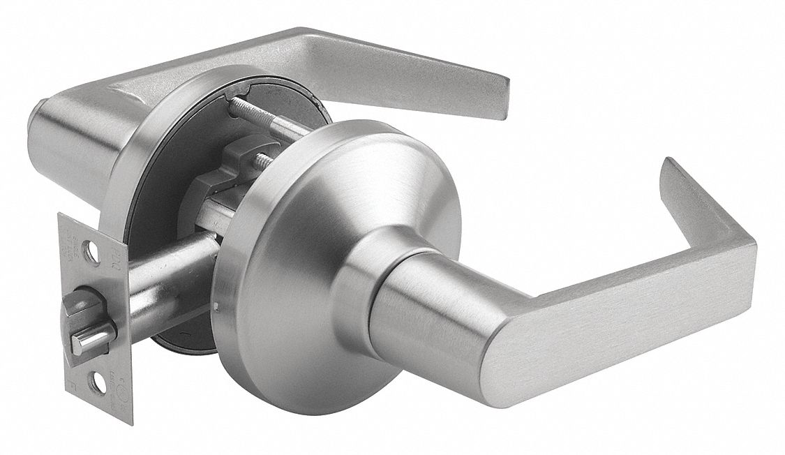 Door Lockset: Passage Lever Locksets, Chrome, ADA Compliant, LFIC